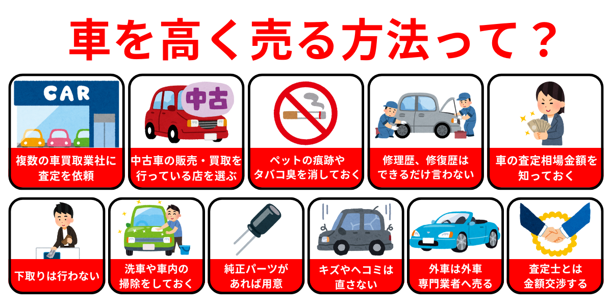 車 高く売る 方法　車買取