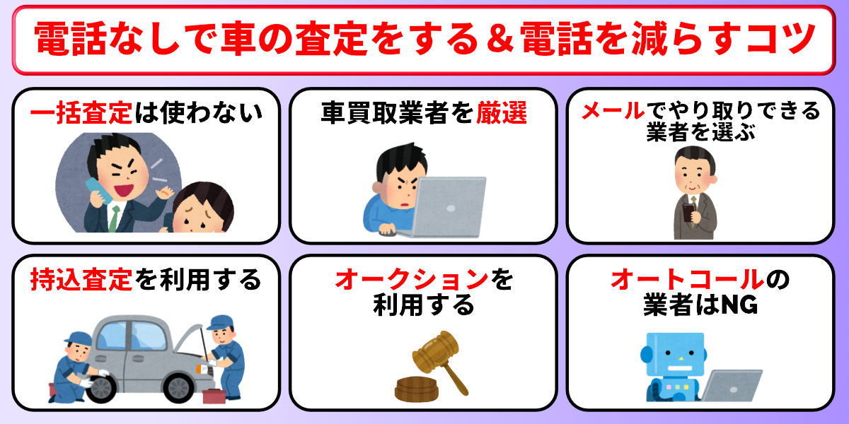 車査定　電話なし　コツ
