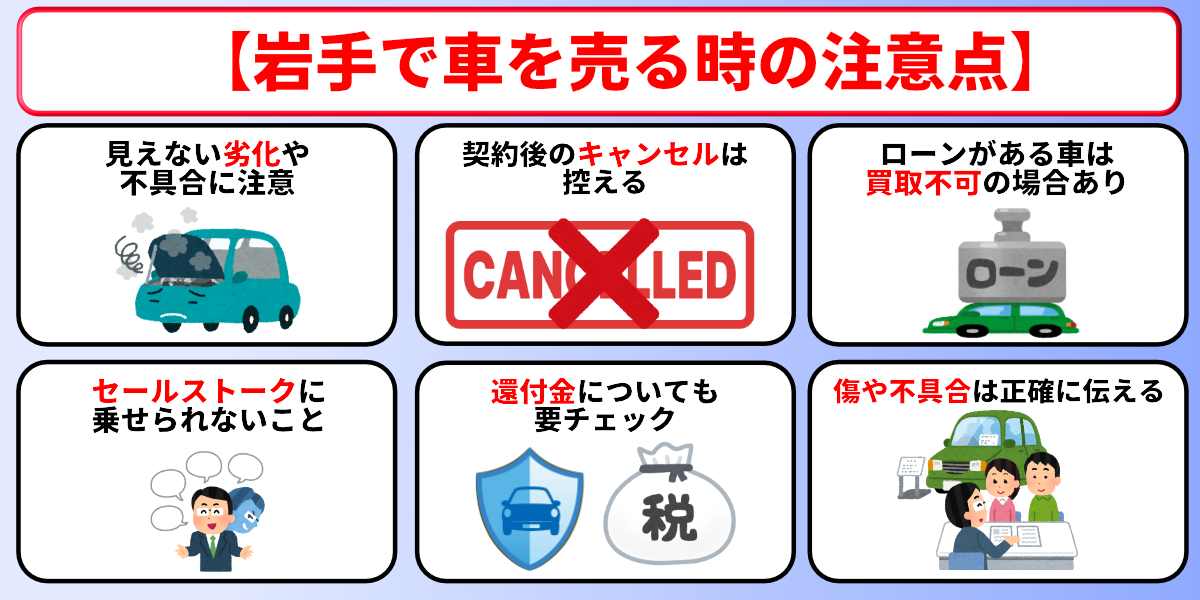 車買取　岩手県　トラブル　注意点