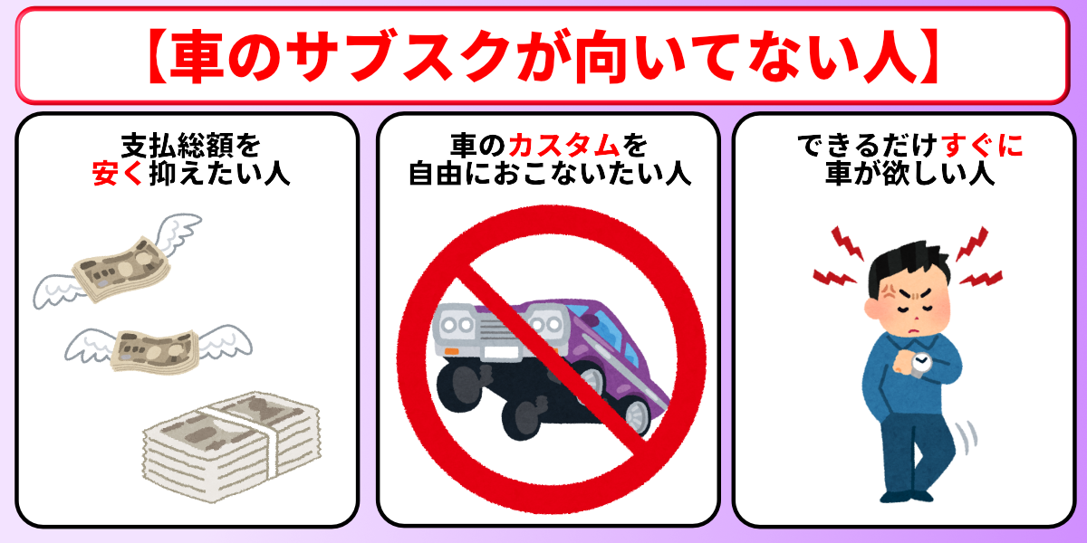 車　サブスク　やめとけ　向いてない
