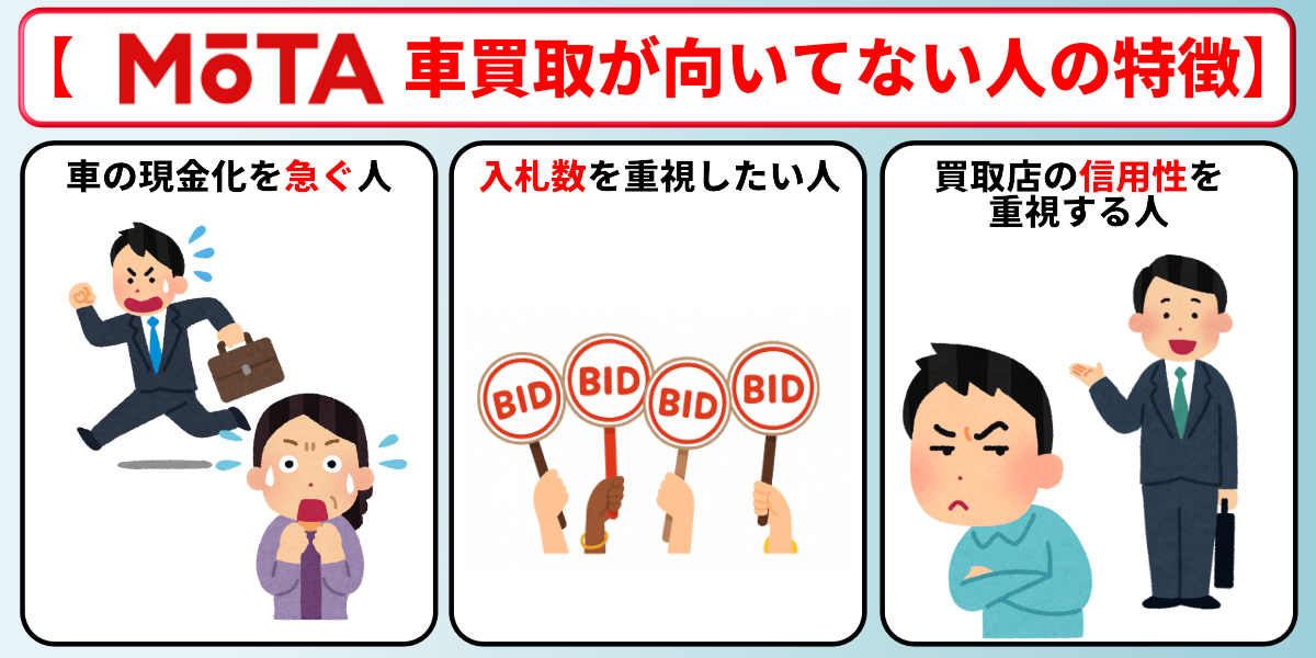 MOTA　車買取　評判　向いてない人