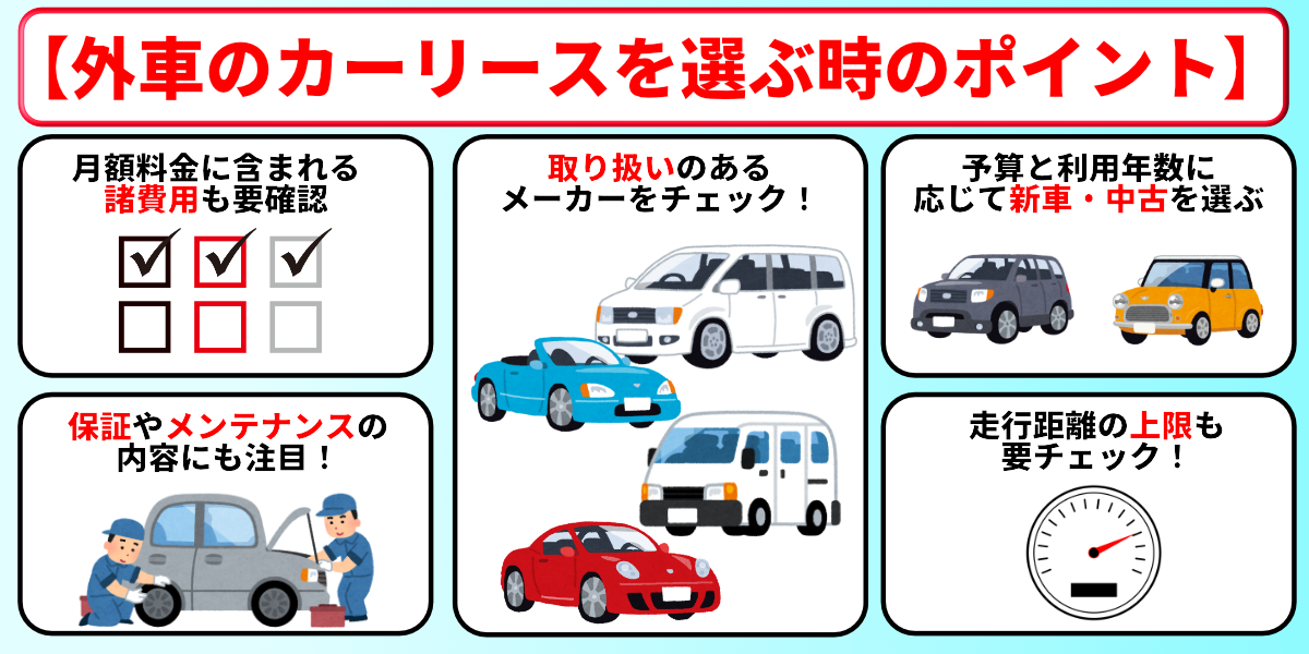 外車　輸入車　カーリース　選び方