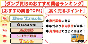 ダンプ 買取 おすすめ ランキング