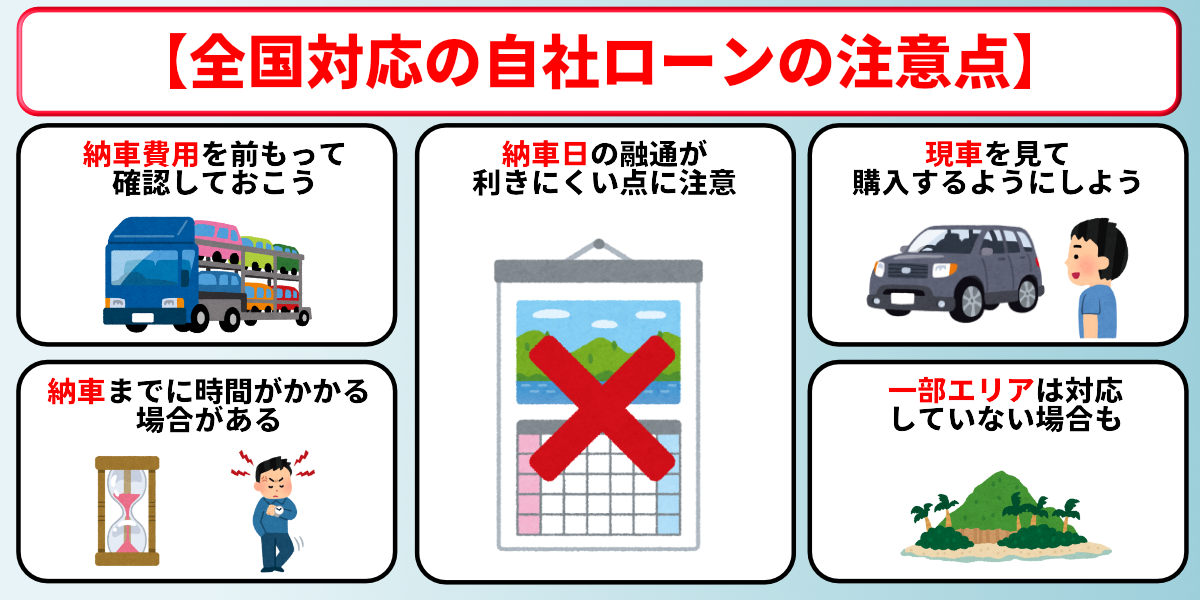自社ローン　全国対応　注意点