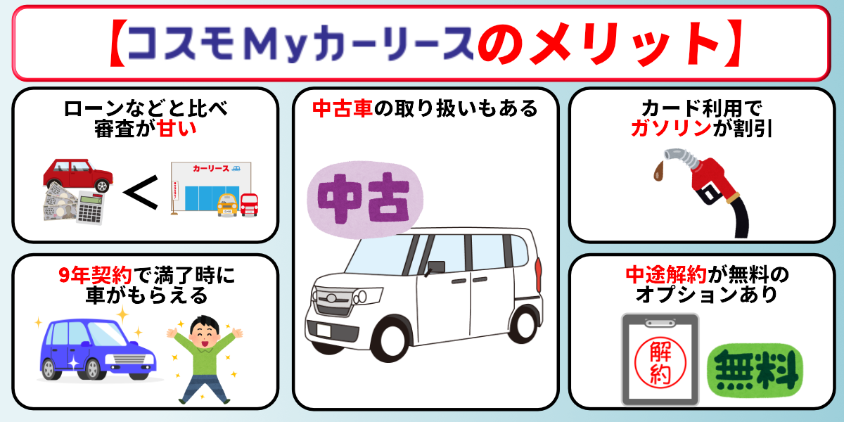 コスモMyカーリース　評判　メリット