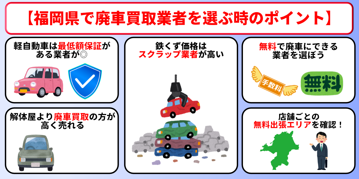 廃車買取　福岡　業者　選び方