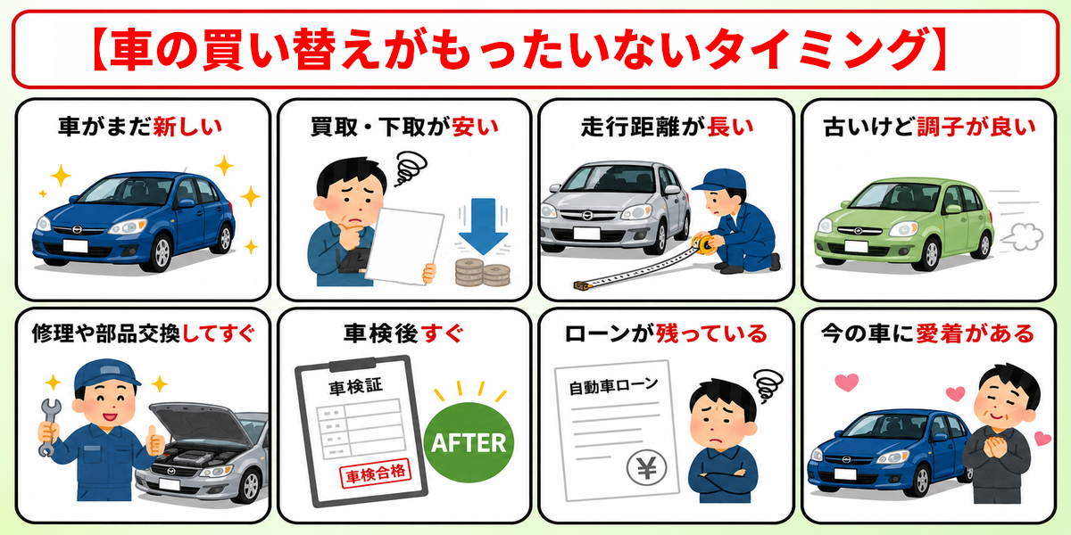 車買い替え　もったいない　長く乗った方が得　買い換えない方が得