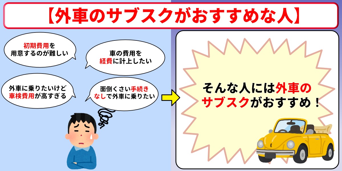 外車　サブスク　おすすめ