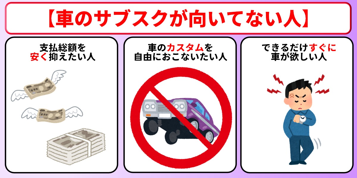 車　サブスク　やめとけ　向いてない