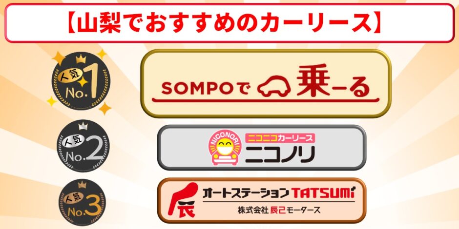 山梨　カーリース　おすすめ　ランキング