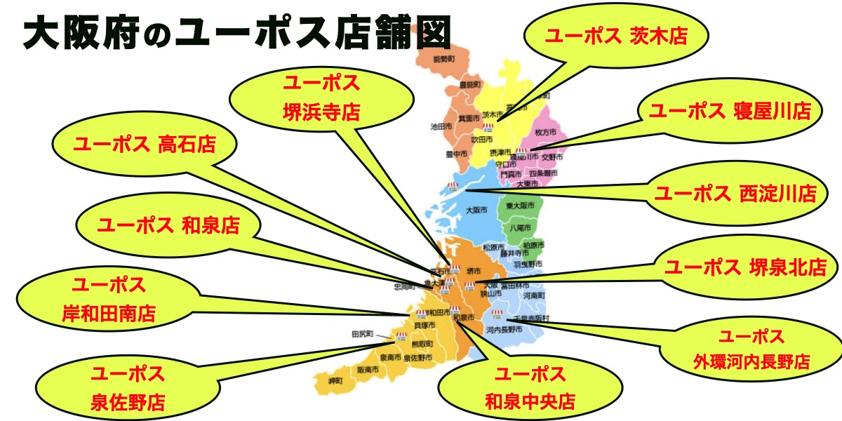 大阪　ユーポス　地図　マップ　