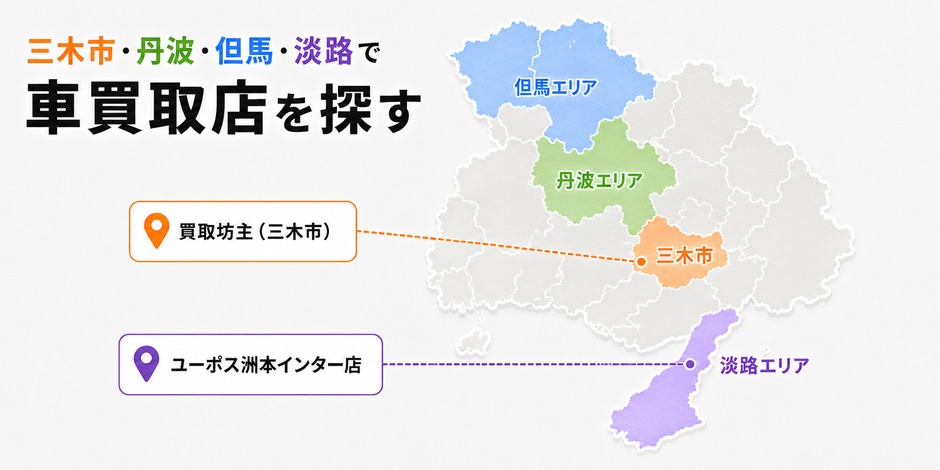 兵庫県　車買取　おすすめ　三木市　丹波　但馬　淡路