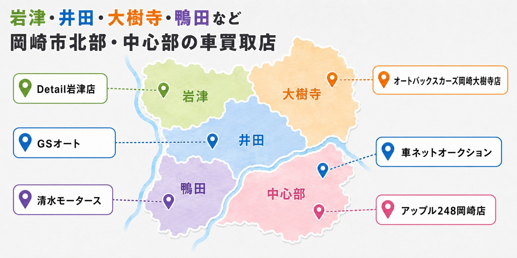 岡崎市　車買取　おすすめ　岩津　井田　大樹寺　鴨田