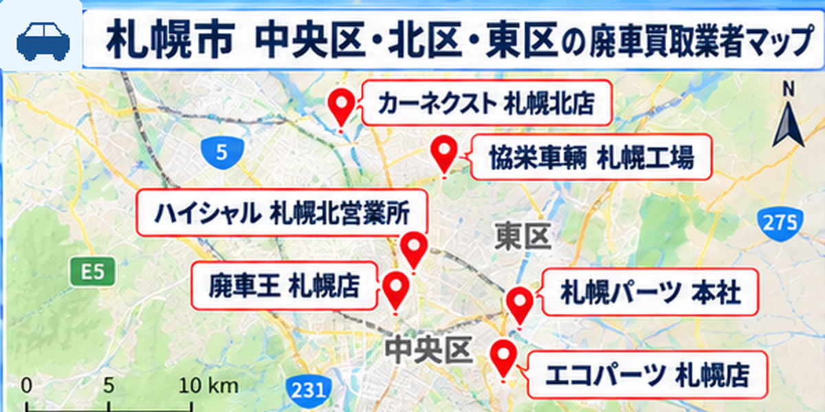 廃車買取 札幌市 中央区 北区 東区